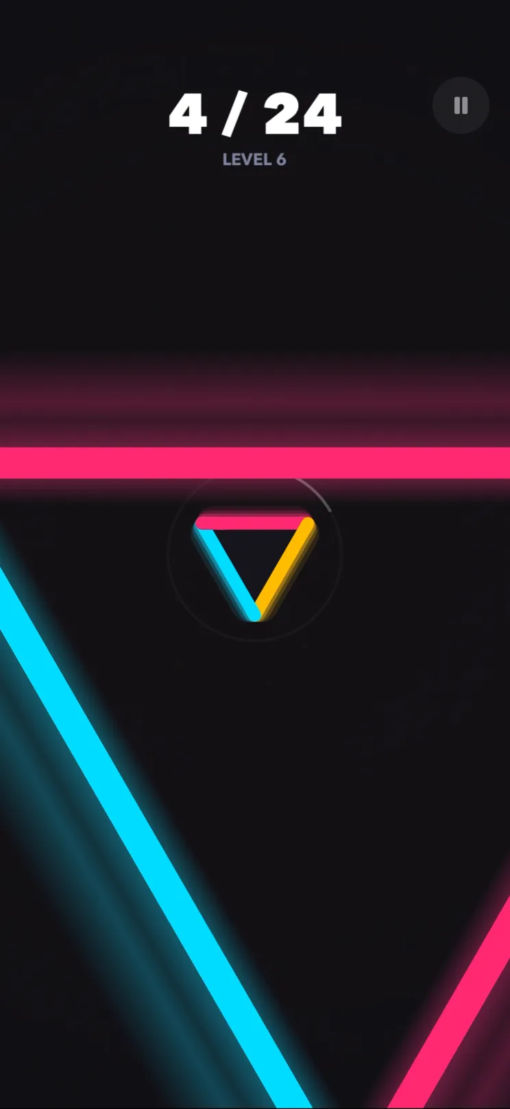A pink wall closes in on the triangle